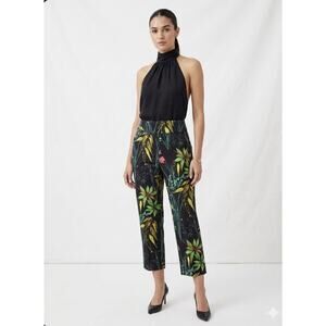 Vintage 90s Randy Kemper Botanical Cigarette Pant Dark Floral Eclectic Boho Sz 4